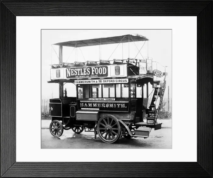 Framed Print : Thorneycroft steam bus operated by the London Framed Print : Thorneycroft steam bus operated by the London