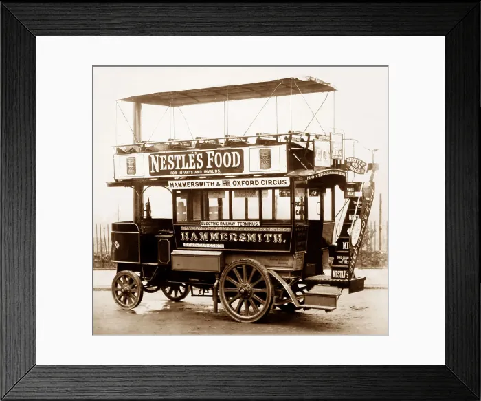 Framed Print : Thornycroft steam bus, London Road Car Co in 1902 Framed Print : Thornycroft steam bus, London Road Car Co in 1902
