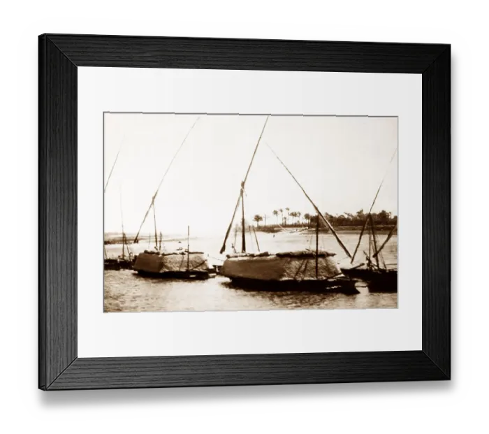 Framed Print : River Nile sailing boats loaded with grain, Egypt Framed Print : River Nile sailing boats loaded with grain, Egypt