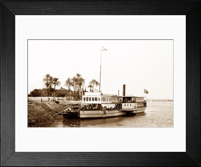 Framed Print : Rameses steamer, River Nile, Egypt, Victorian period Framed Print : Rameses steamer, River Nile, Egypt, Victorian period