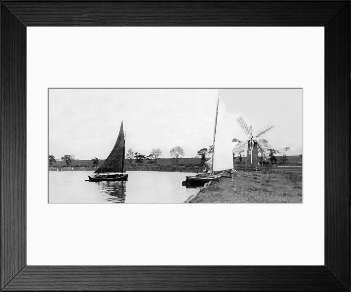 Framed Print : Potter Heigham Windmill, Norfolk, early 1900s Framed Print : Potter Heigham Windmill, Norfolk, early 1900s