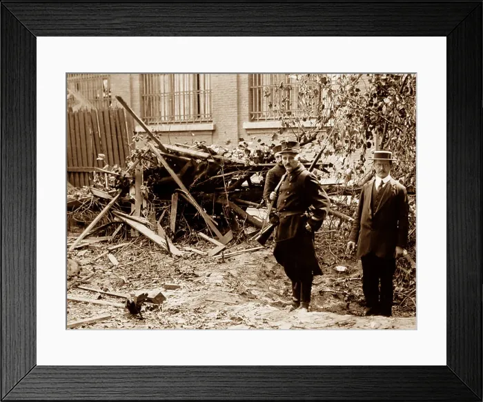 Framed Print : Bomb damage, Antwerp, Belgium, First World War Framed Print : Bomb damage, Antwerp, Belgium, First World War