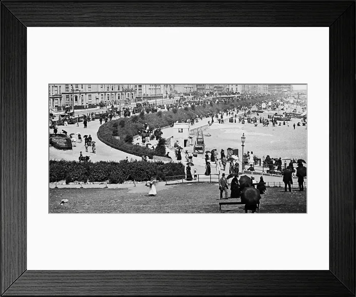 Framed Print : Eastbourne beach and promenade, Victorian period Framed Print : Eastbourne beach and promenade, Victorian period
