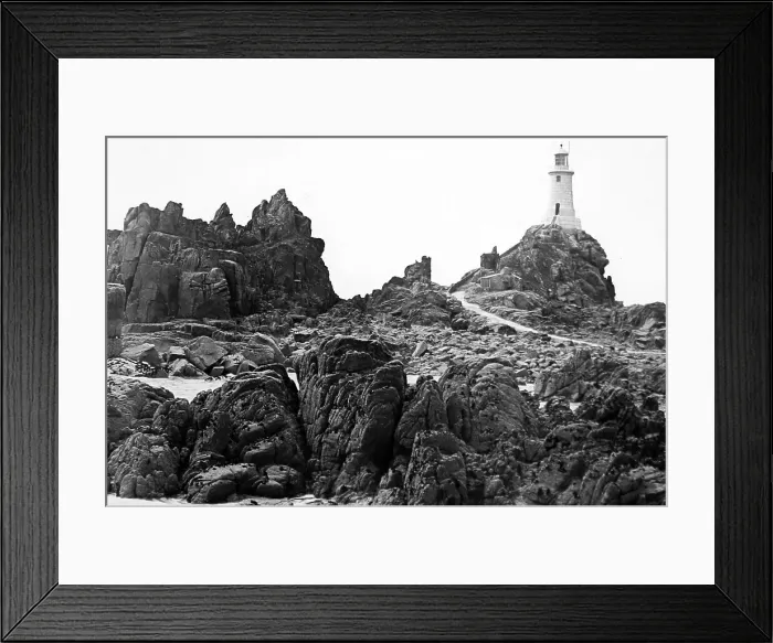 Framed Print : Corbiere Lighthouse, Jersey, Victorian period Framed Print : Corbiere Lighthouse, Jersey, Victorian period