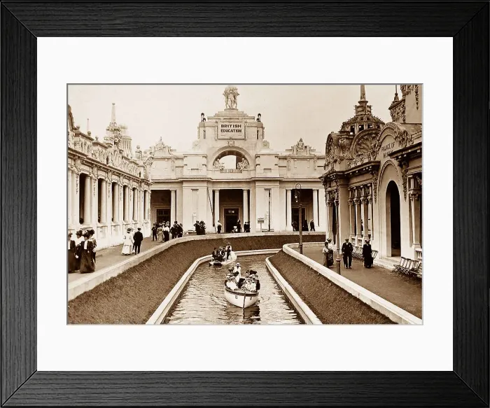Framed Print : Hall of British Education, Franco British White Framed Print : Hall of British Education, Franco British White