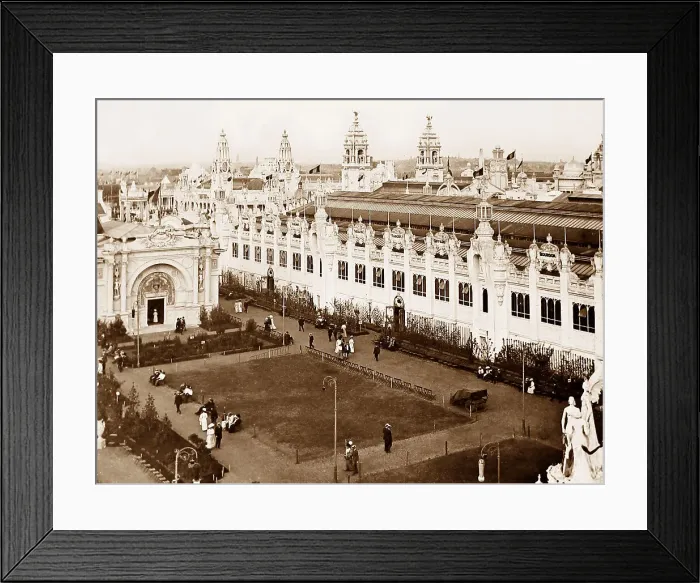 Framed Print : Palace of French Industries, Franco British White Framed Print : Palace of French Industries, Franco British White