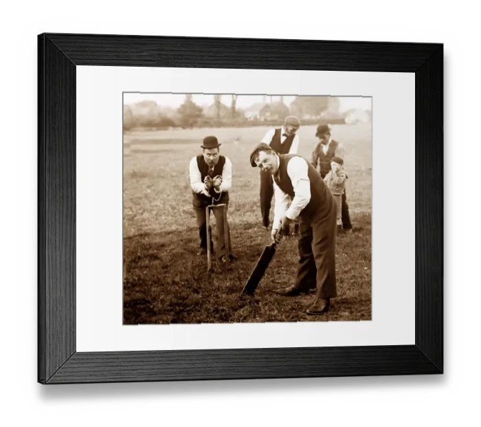 Framed Print : A village cricket match, early 1900s Framed Print : A village cricket match, early 1900s