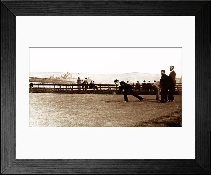 Framed Print : A bowling match, early 1900s Framed Print : A bowling match, early 1900s