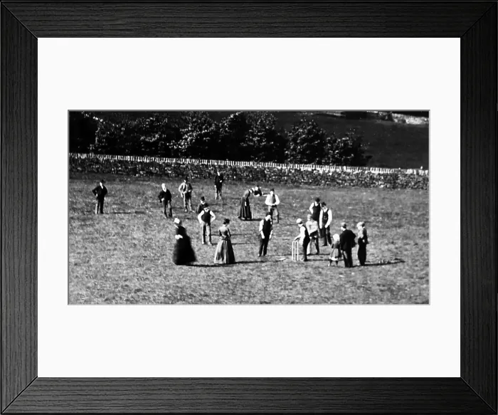 Framed Print : A village cricket match, early 1900s Framed Print : A village cricket match, early 1900s