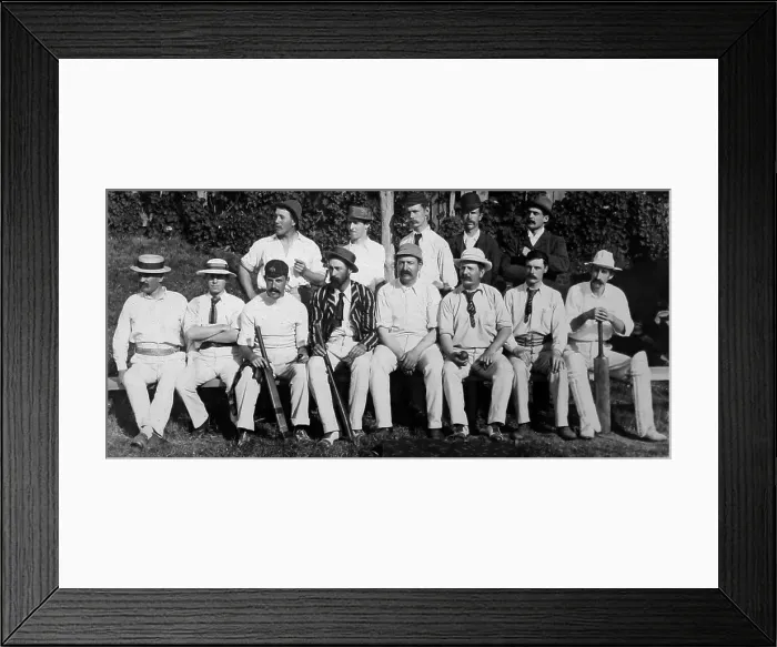 Framed Print : A village cricket team, early 1900s Framed Print : A village cricket team, early 1900s