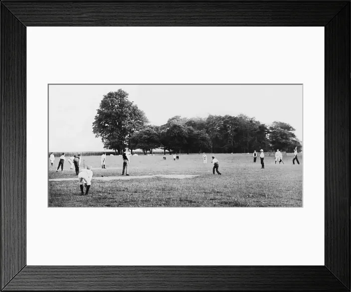 Framed Print : A village cricket match, early 1900s Framed Print : A village cricket match, early 1900s