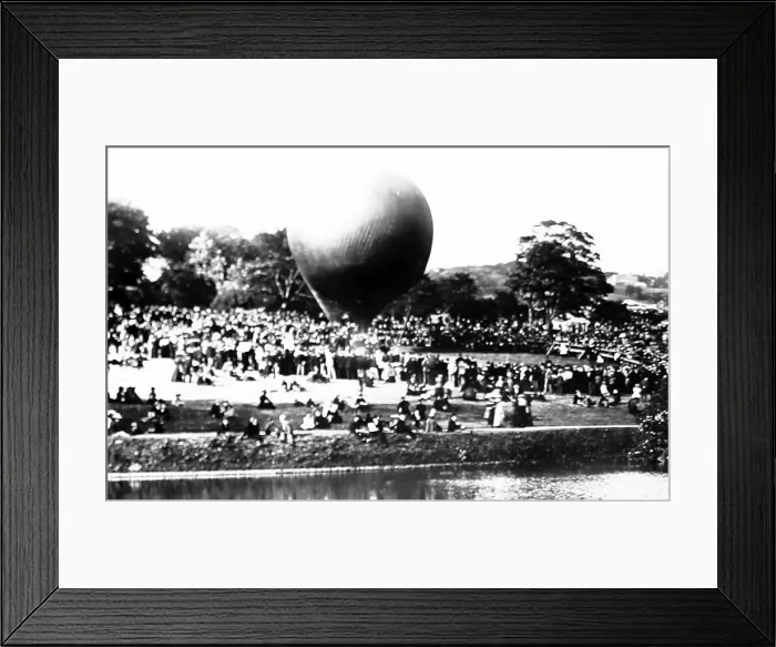 Framed Print : Early balloon demonstration display Framed Print : Early balloon demonstration display
