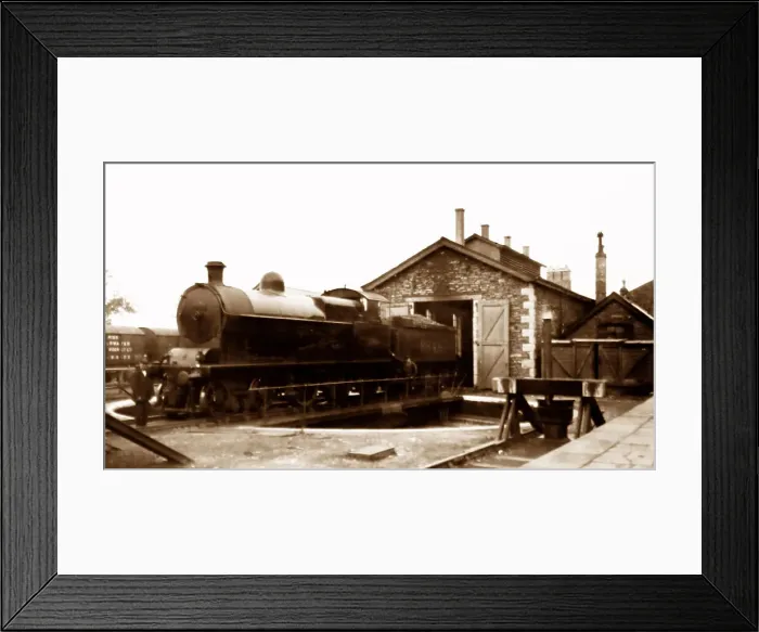 Framed Print : Railway shed and turntable, Windermere, early 1900s Framed Print : Railway shed and turntable, Windermere, early 1900s