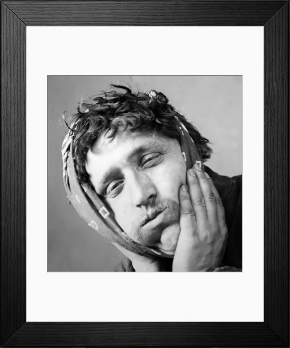 Framed Print : Man with toothache, Victorian period Framed Print : Man with toothache, Victorian period