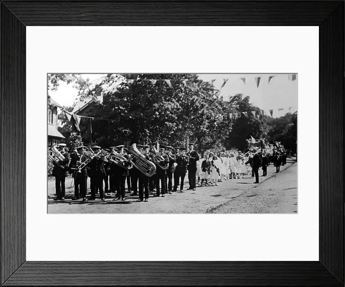 Framed Print : Parade and band, Bournville village Framed Print : Parade and band, Bournville village
