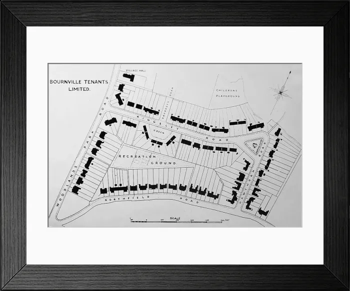 Framed Print : Plan of Bournville village Framed Print : Plan of Bournville village