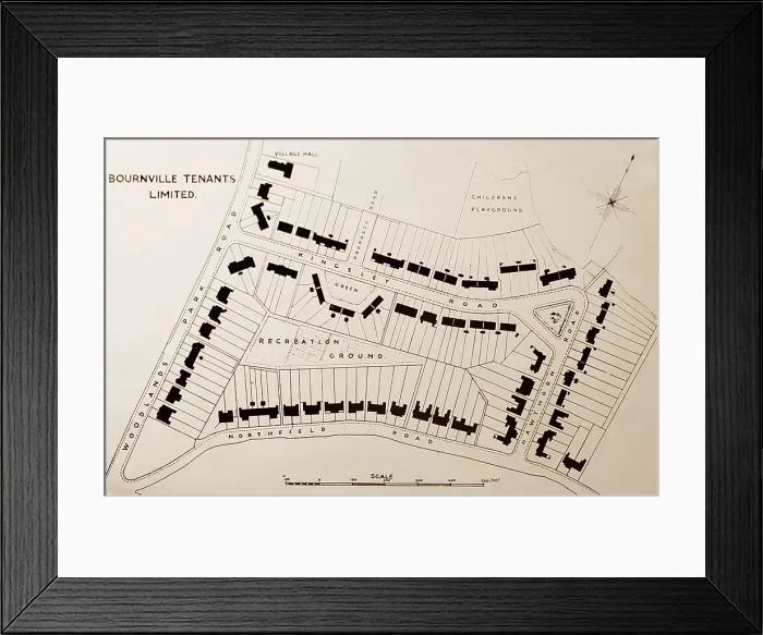 Framed Print : Bournville Village plan Framed Print : Bournville Village plan