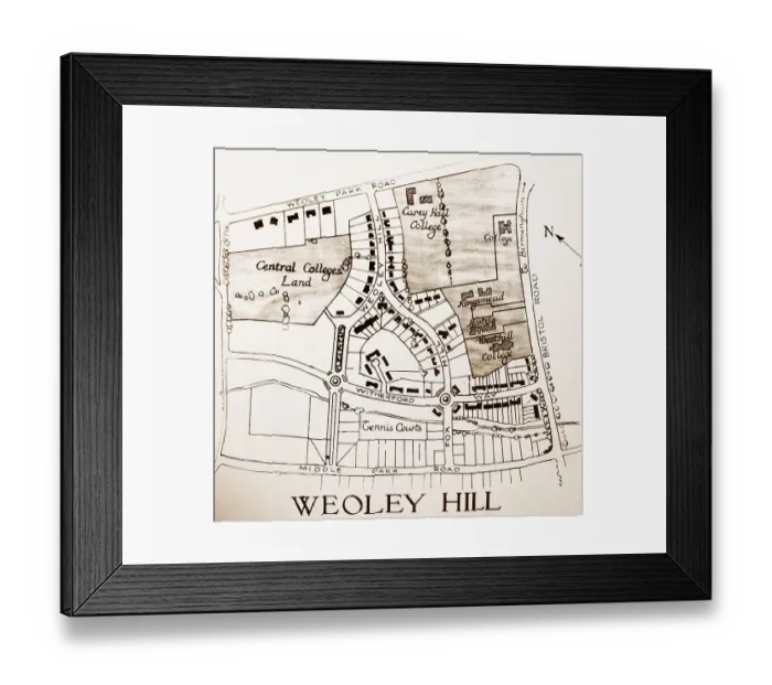 Framed Print : Bournville Village plan Framed Print : Bournville Village plan