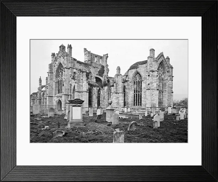 Framed Print : Melrose Abbey, Scotland, Victorian period Framed Print : Melrose Abbey, Scotland, Victorian period
