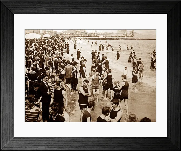 Framed Print : Coney Island Beach, early 1900s Framed Print : Coney Island Beach, early 1900s