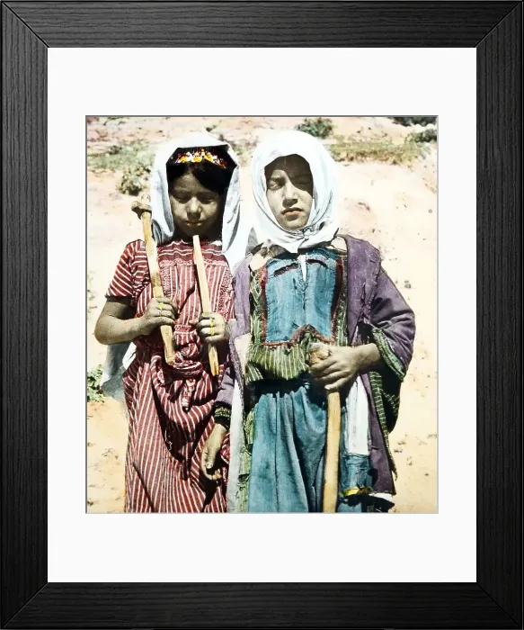 Framed Print : Girl workers in Jericho, Palestine, Victorian period Framed Print : Girl workers in Jericho, Palestine, Victorian period