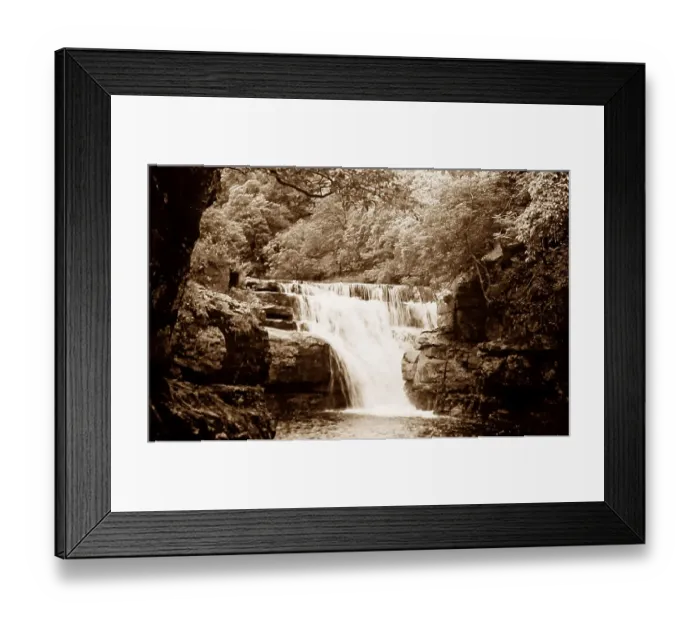 Framed Print : Kisdon Force, River Swale in the 1930s Framed Print : Kisdon Force, River Swale in the 1930s