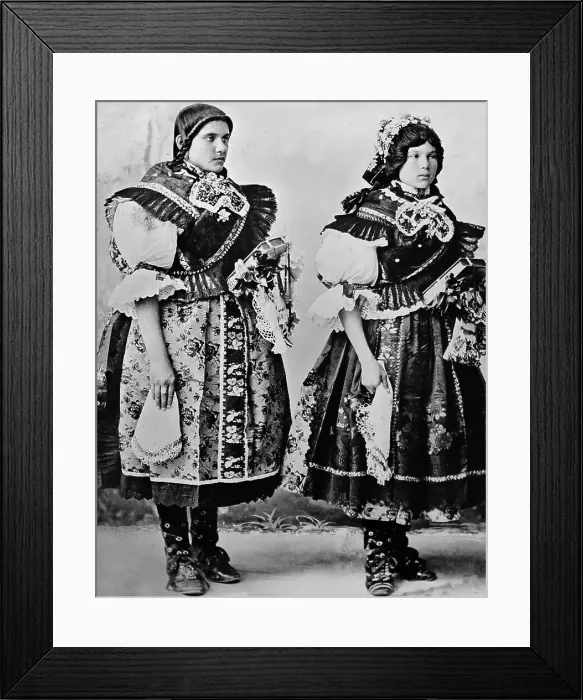 Framed Print : Magyr girls, Budapest, Hungary, Victorian period Framed Print : Magyr girls, Budapest, Hungary, Victorian period