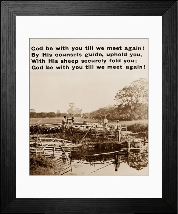 Framed Print : An illustrated hymn magic lantern slide used during Framed Print : An illustrated hymn magic lantern slide used during