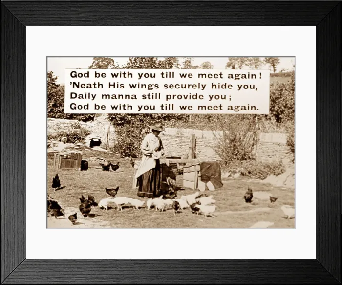 Framed Print : An illustrated hymn magic lantern slide used during Framed Print : An illustrated hymn magic lantern slide used during