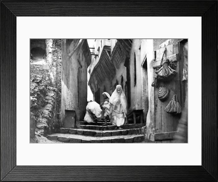 Framed Print : A street in Algiers, Victorian period Framed Print : A street in Algiers, Victorian period