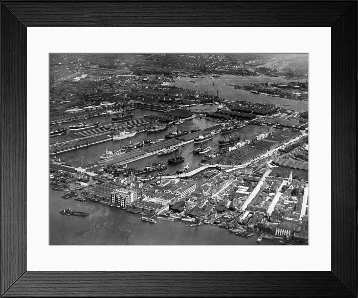 Framed Print : West India Dock, London, early 1900s Framed Print : West India Dock, London, early 1900s