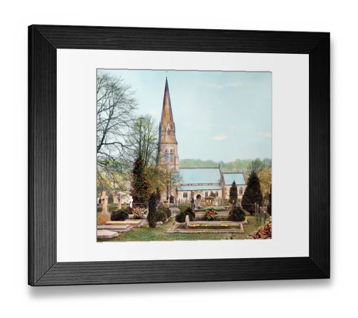 Framed Print : Edensor Church, Victorian period Framed Print : Edensor Church, Victorian period