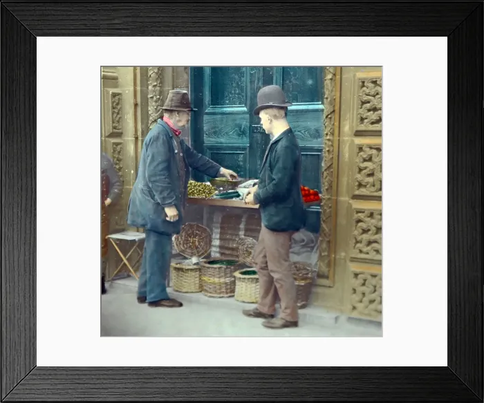 Framed Print : Fruit seller, Victorian period Framed Print : Fruit seller, Victorian period