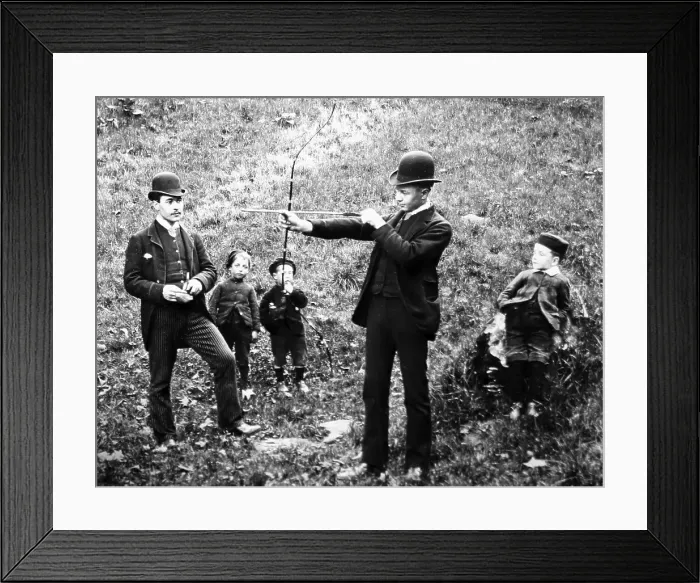 Framed Print : An archerery lesson, Victorian period Framed Print : An archerery lesson, Victorian period