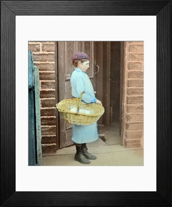 Framed Print : A delivery boy, Victorian period Framed Print : A delivery boy, Victorian period