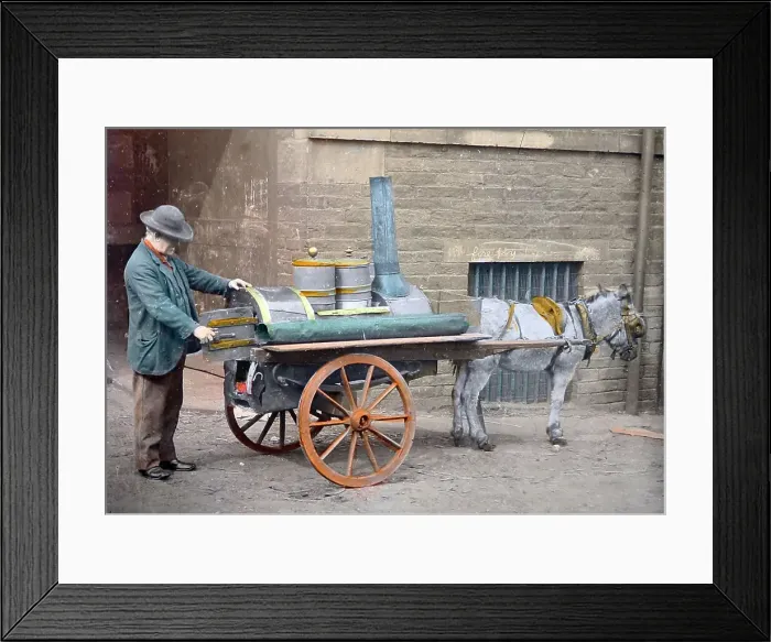 Framed Print : A baked potato seller, Victorian period Framed Print : A baked potato seller, Victorian period