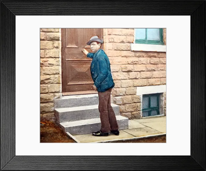 Framed Print : A knocker up, Victorian period Framed Print : A knocker up, Victorian period