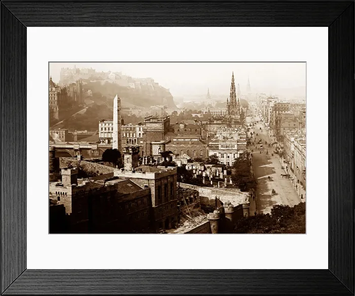 Framed Print : Princes Street from Calton Hill, Edinburgh, Victorian period Framed Print : Princes Street from Calton Hill, Edinburgh, Victorian period