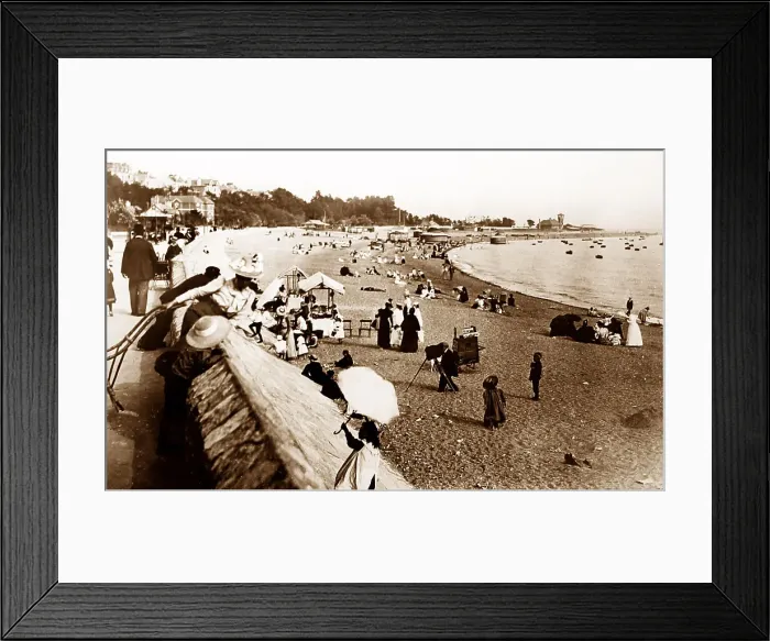 Framed Print : Exmouth beach, Victorian period Framed Print : Exmouth beach, Victorian period