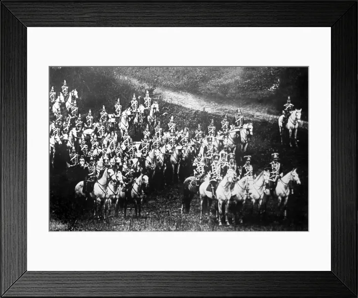 Framed Print : German Cavalry, Death's Head Hussars, early 1900s Framed Print : German Cavalry, Death's Head Hussars, early 1900s