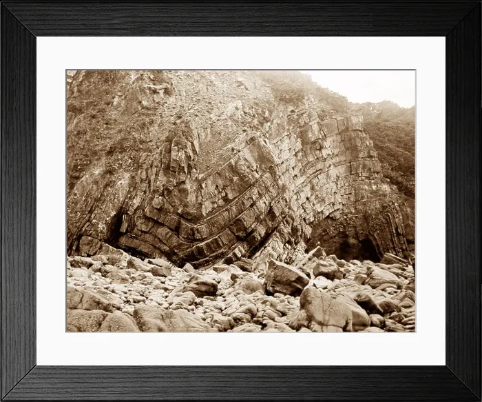 Framed Print : Rocks at Clovelly, Victorian period Framed Print : Rocks at Clovelly, Victorian period