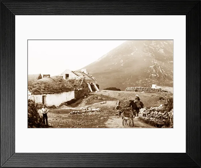 Framed Print : Archill Dugort, Archill Island, West of Ireland, early 1900s Framed Print : Archill Dugort, Archill Island, West of Ireland, early 1900s