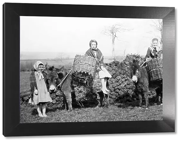 Carrying turf, Co Mayo, West of Ireland, early 1900s