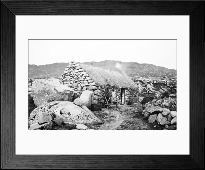 Framed Print : Cottage at Roundstone, West of Ireland, early 1900s Framed Print : Cottage at Roundstone, West of Ireland, early 1900s