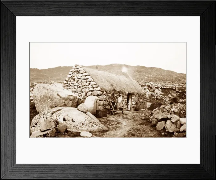 Framed Print : Cottage at Roundstone, West of Ireland, early 1900s Framed Print : Cottage at Roundstone, West of Ireland, early 1900s