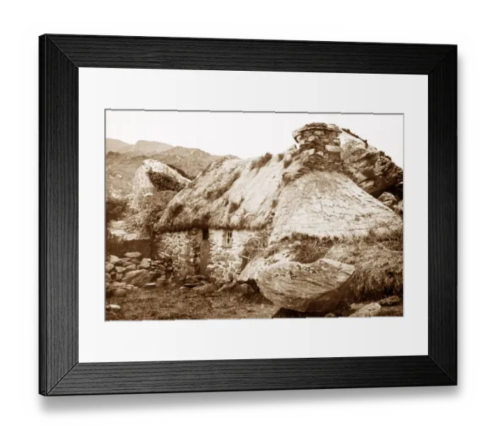 Framed Print : Cottage / hovel, West of Ireland, early 1900s Framed Print : Cottage / hovel, West of Ireland, early 1900s