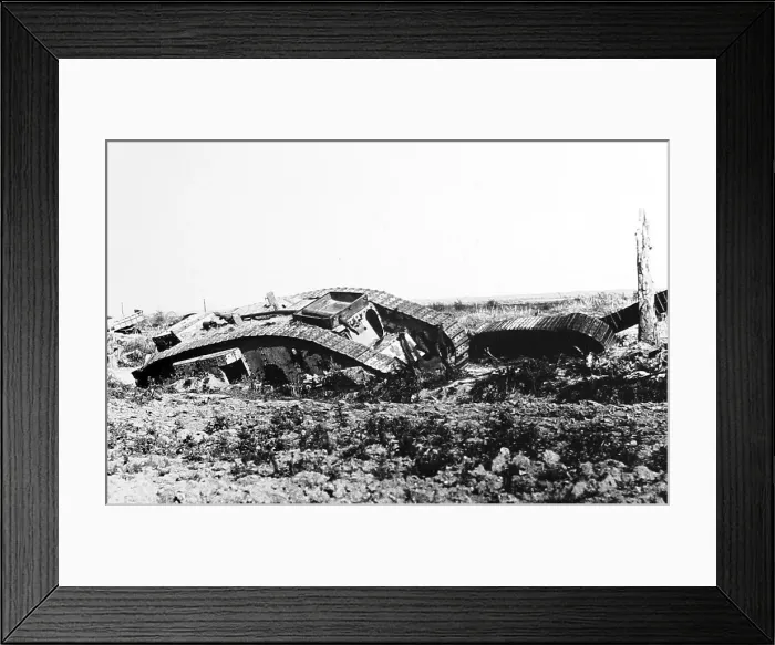 Framed Print : Brittish tanks wrecked at Gonnelieu, - WW1 Framed Print : Brittish tanks wrecked at Gonnelieu, - WW1