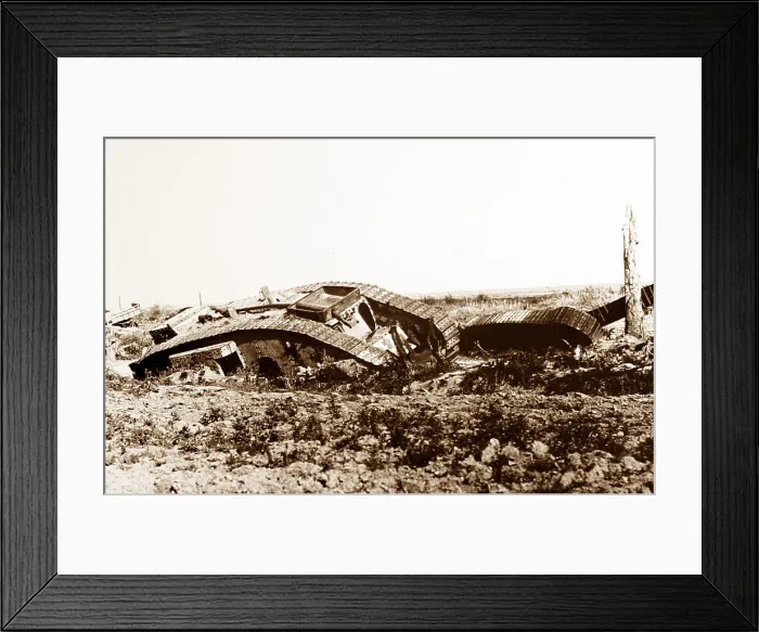 Framed Print : Brittish tanks wrecked at Gonnelieu, - WW1 Framed Print : Brittish tanks wrecked at Gonnelieu, - WW1