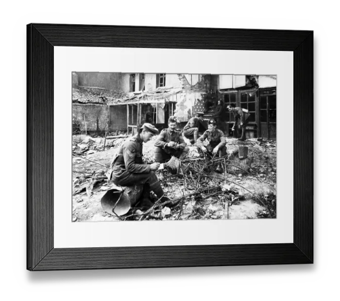Framed Print : Soldiers resting at Ypres during the First World War Framed Print : Soldiers resting at Ypres during the First World War