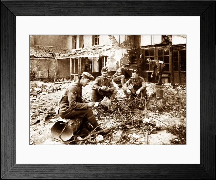 Framed Print : Soldiers resting at Ypres during the First World War Framed Print : Soldiers resting at Ypres during the First World War